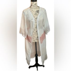 NWT LULAROE Sheer Kimono with Lace Accent